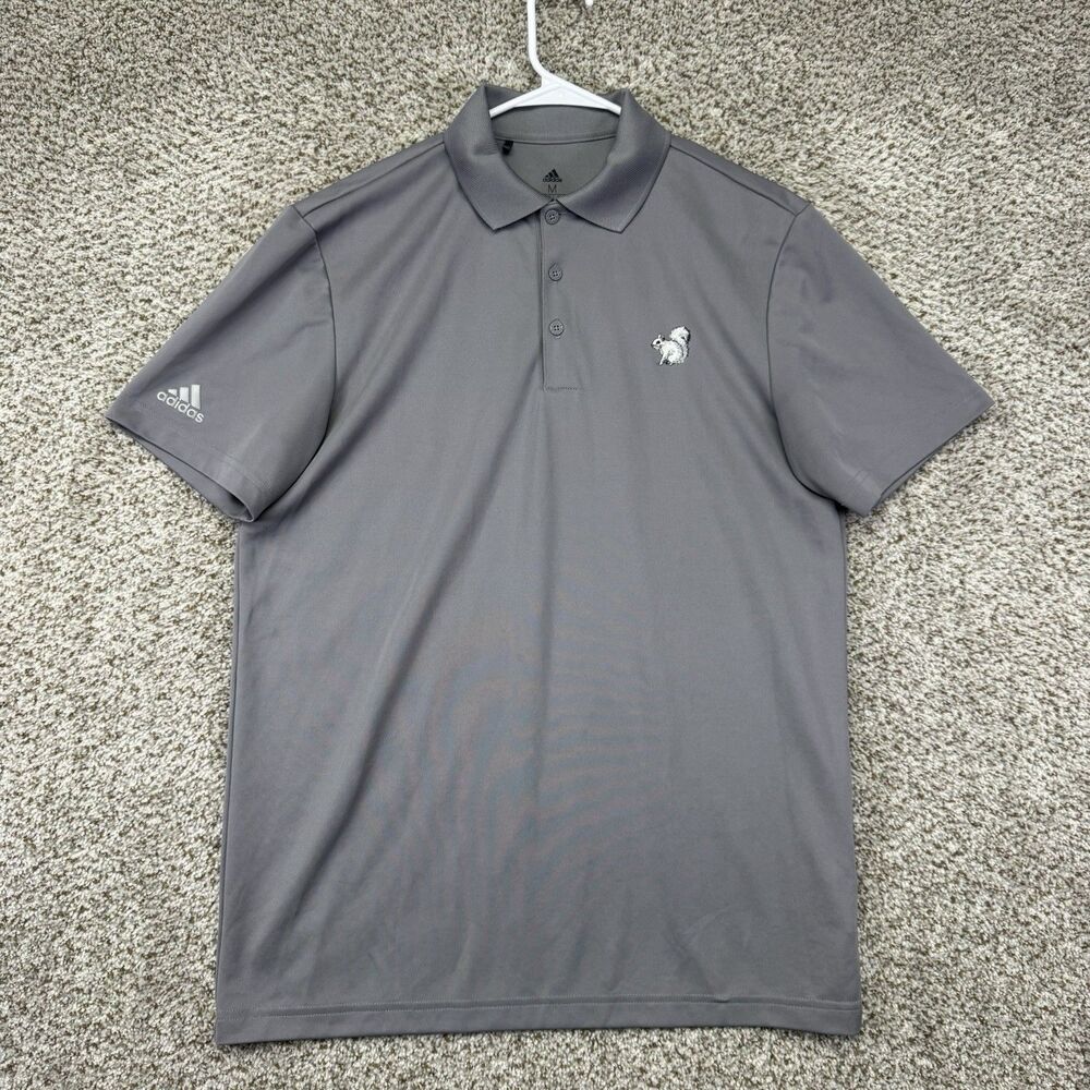 Oakmont Country Club Polo Shirt Men's Medium Gray Adidas Primegreen Golf Stretch